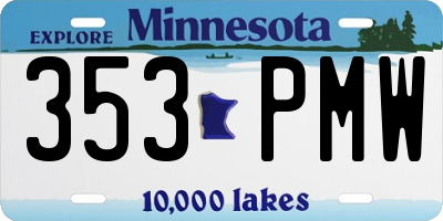 MN license plate 353PMW