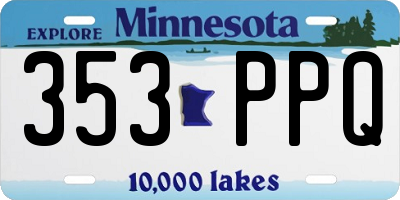 MN license plate 353PPQ