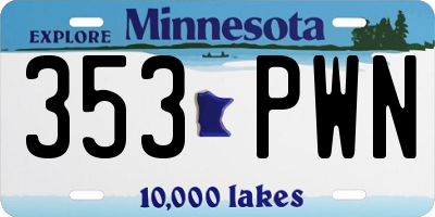 MN license plate 353PWN