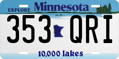 MN license plate 353QRI