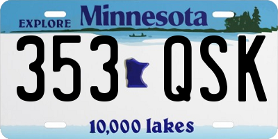 MN license plate 353QSK