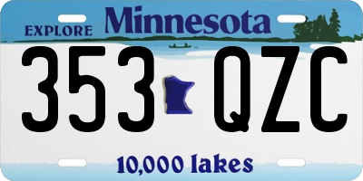 MN license plate 353QZC