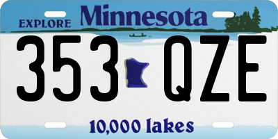 MN license plate 353QZE