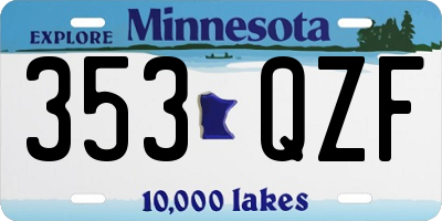 MN license plate 353QZF