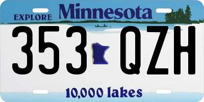 MN license plate 353QZH