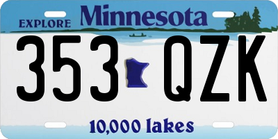 MN license plate 353QZK
