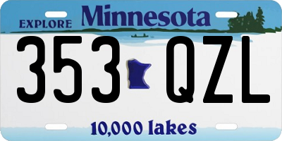 MN license plate 353QZL