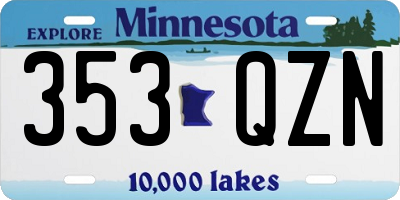 MN license plate 353QZN