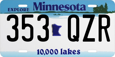 MN license plate 353QZR