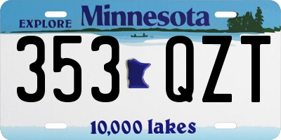 MN license plate 353QZT