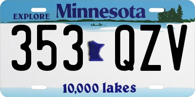 MN license plate 353QZV