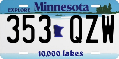 MN license plate 353QZW