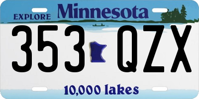 MN license plate 353QZX