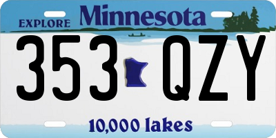 MN license plate 353QZY
