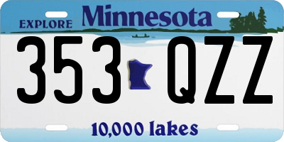 MN license plate 353QZZ