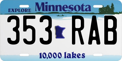 MN license plate 353RAB
