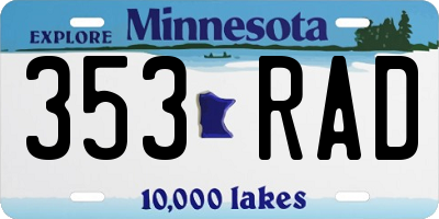 MN license plate 353RAD
