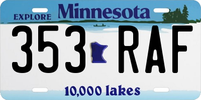 MN license plate 353RAF