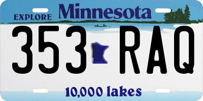 MN license plate 353RAQ
