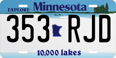 MN license plate 353RJD