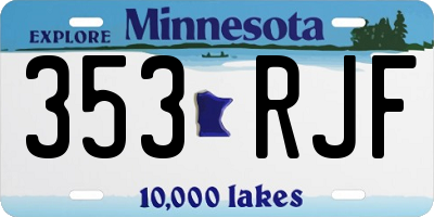 MN license plate 353RJF