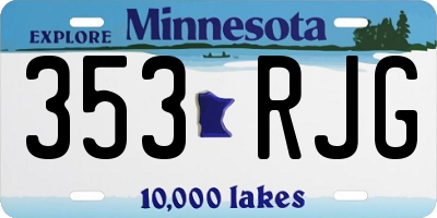 MN license plate 353RJG