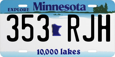 MN license plate 353RJH