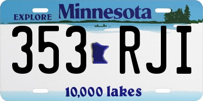 MN license plate 353RJI