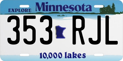 MN license plate 353RJL