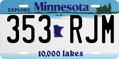 MN license plate 353RJM