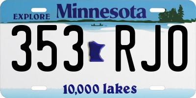 MN license plate 353RJO