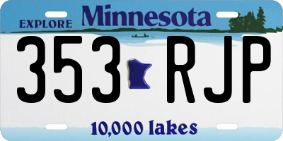 MN license plate 353RJP