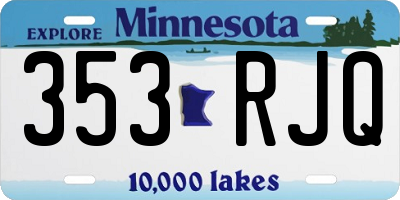 MN license plate 353RJQ