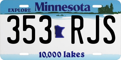 MN license plate 353RJS
