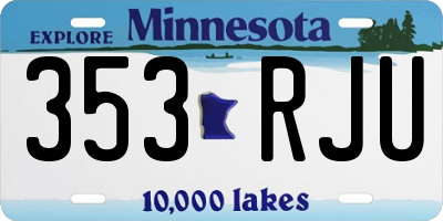 MN license plate 353RJU