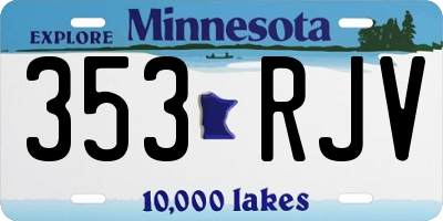 MN license plate 353RJV