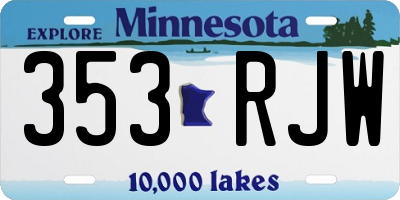 MN license plate 353RJW