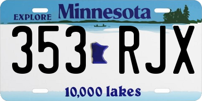 MN license plate 353RJX