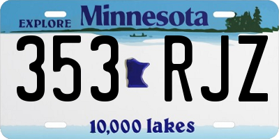 MN license plate 353RJZ