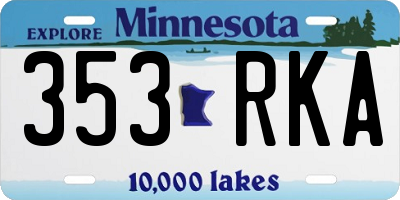 MN license plate 353RKA