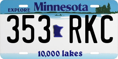 MN license plate 353RKC