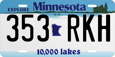 MN license plate 353RKH