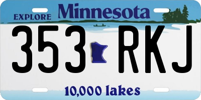 MN license plate 353RKJ