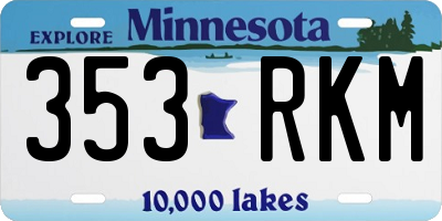 MN license plate 353RKM