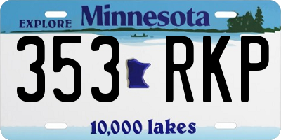 MN license plate 353RKP