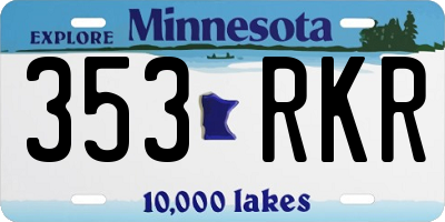 MN license plate 353RKR