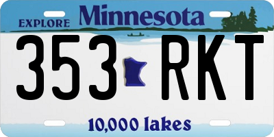MN license plate 353RKT
