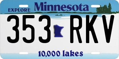 MN license plate 353RKV
