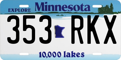 MN license plate 353RKX