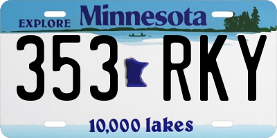 MN license plate 353RKY